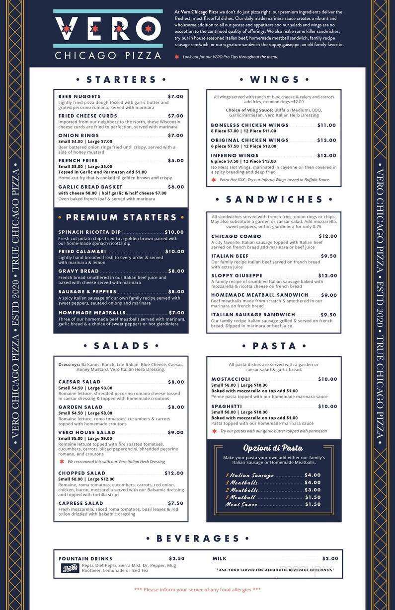 Vero Chicago Pizza - Queen Creek, AZ menu_pic
