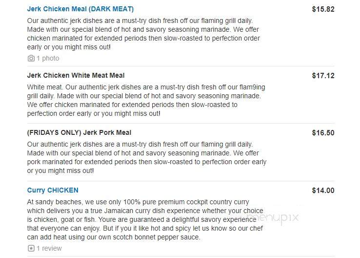 Sandy Beaches - Brooklyn, NY menu_pic