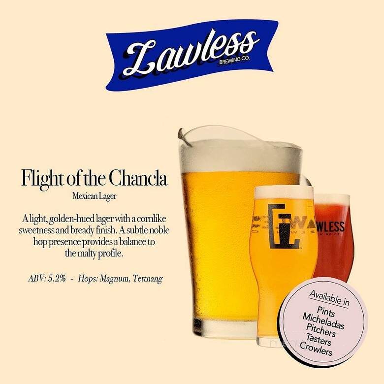 Lawless Brewing - Los Angeles, CA menu_pic