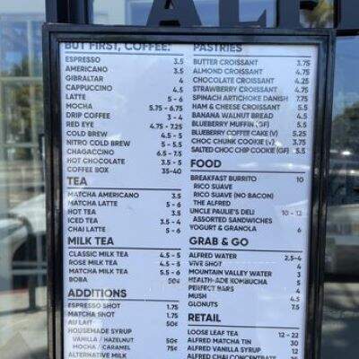 Alfred Coffee - Venice, CA menu_pic