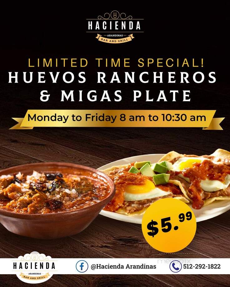 Hacienda Arandinas - Austin, TX menu_pic