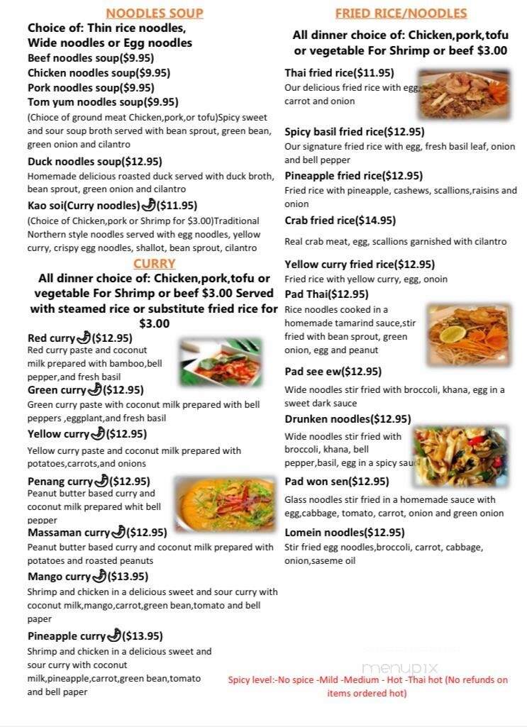 Cozy Thai Restaurant - Kansas City, MO menu_pic
