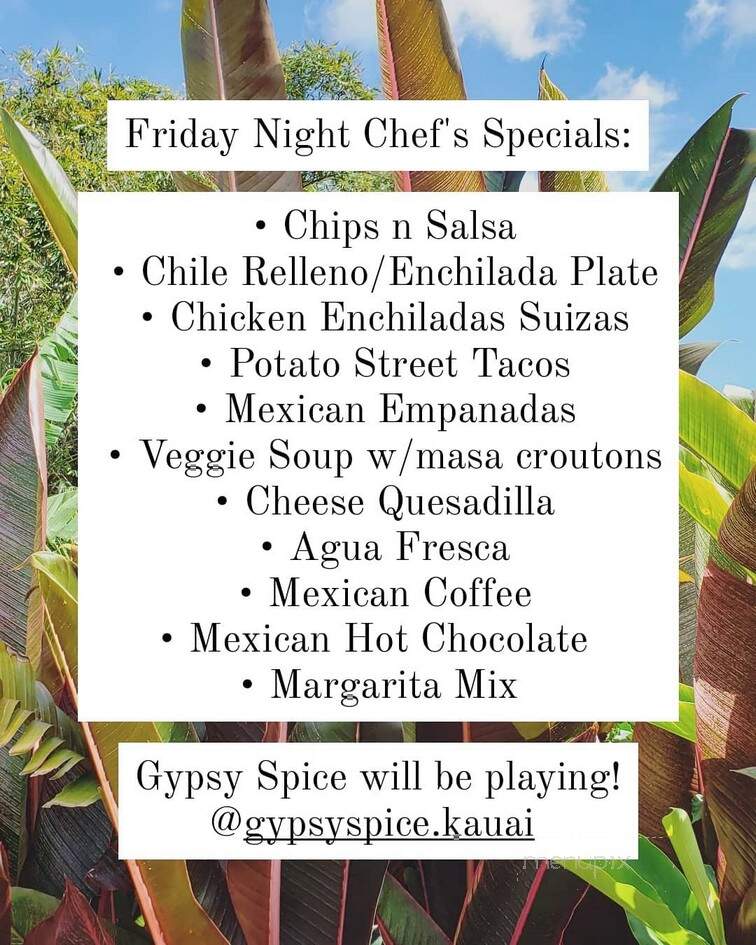 Amaize Foods - Hanapepe, HI menu_pic