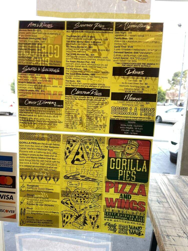 Gorilla Pies - Valley Village, CA menu_pic
