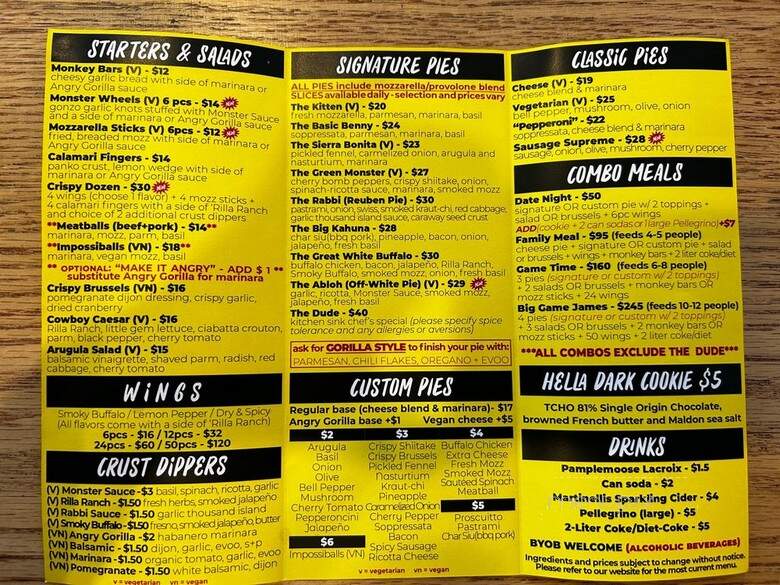 Gorilla Pies - Valley Village, CA menu_pic