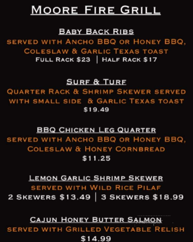 Moore Fire Grill - Coral Springs, FL menu_pic