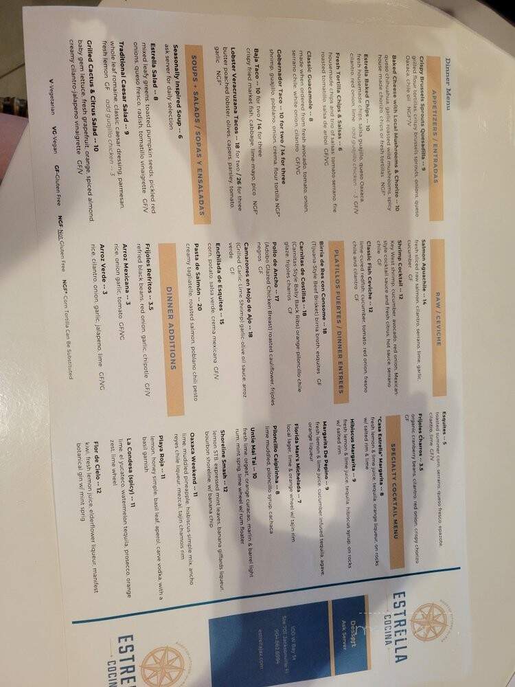 Estrella Cocina - Jacksonville, FL menu_pic