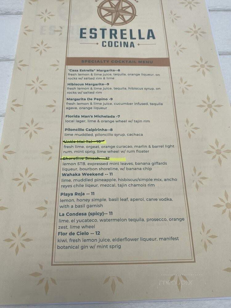 Estrella Cocina - Jacksonville, FL menu_pic