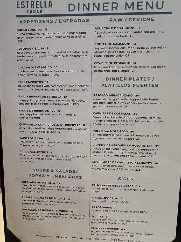 Estrella Cocina - Jacksonville, FL menu_pic