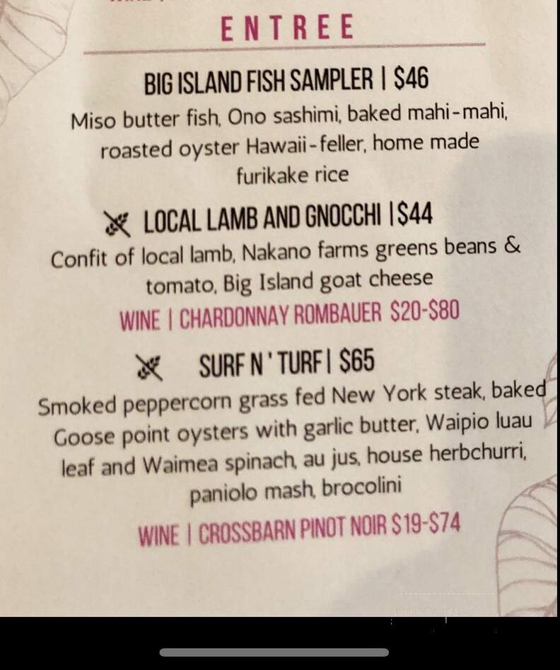 Forc - Kamuela, HI menu_pic