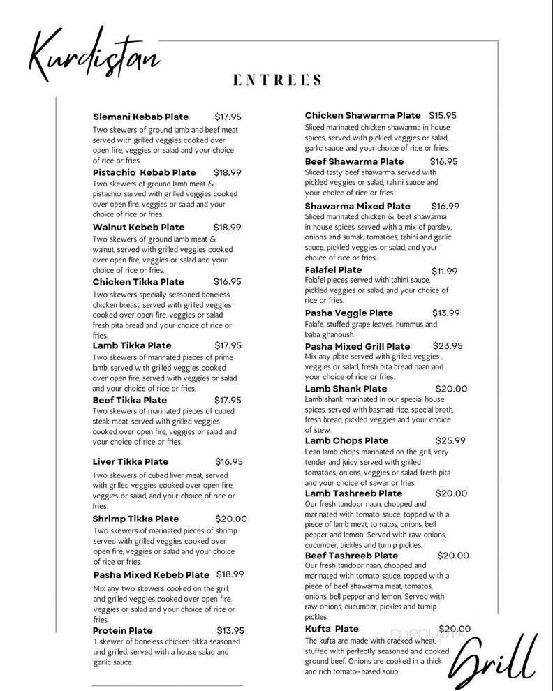 Pasha - Harrisonburg, VA menu_pic
