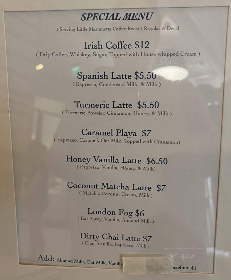 Joliet - Playa Vista, CA menu_pic