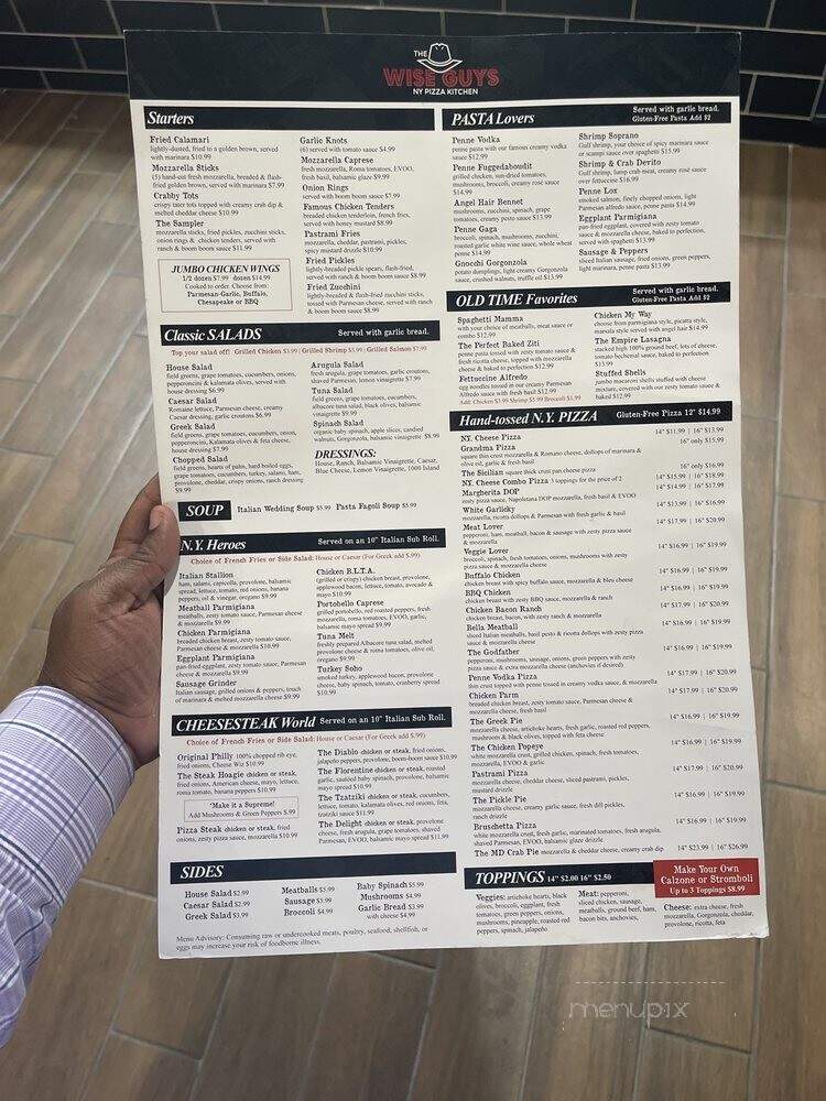 The Wise Guys - Baltimore, MD menu_pic