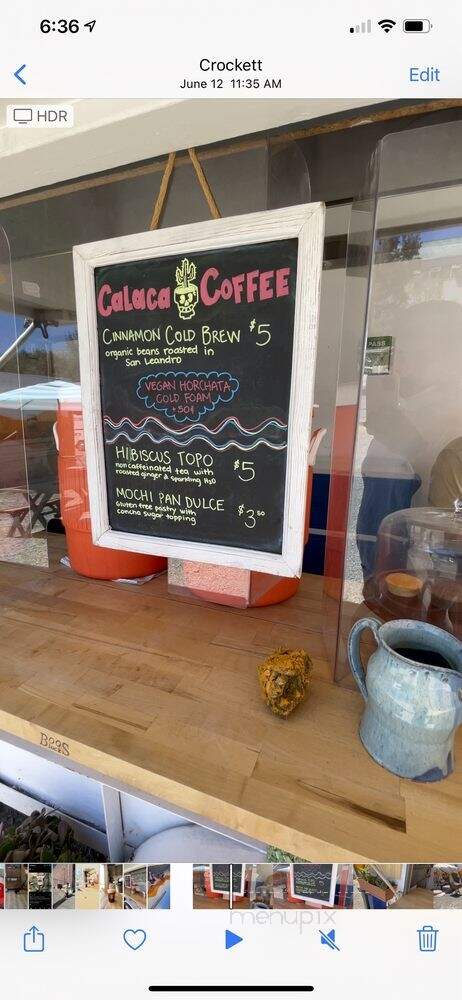 Calaca Coffee - Crockett, CA menu_pic