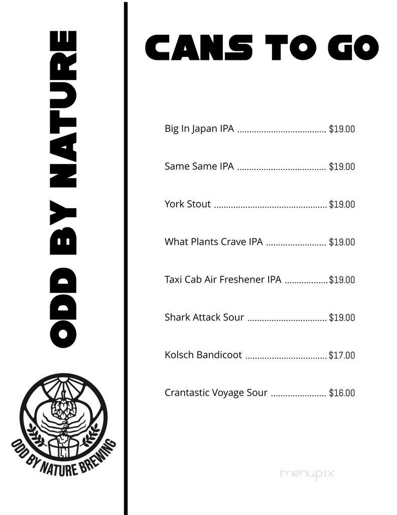 Odd By Nature Brewing - Cape Neddick, ME menu_pic