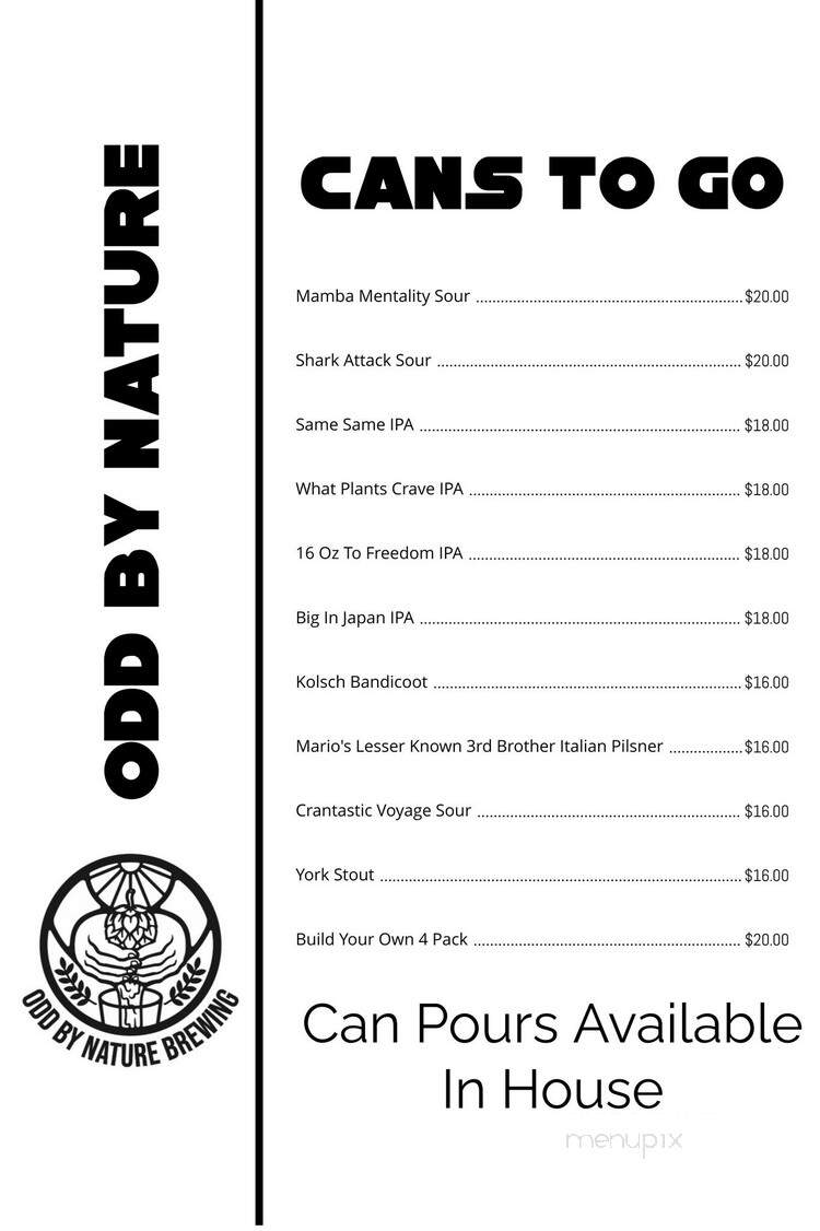 Odd By Nature Brewing - Cape Neddick, ME menu_pic