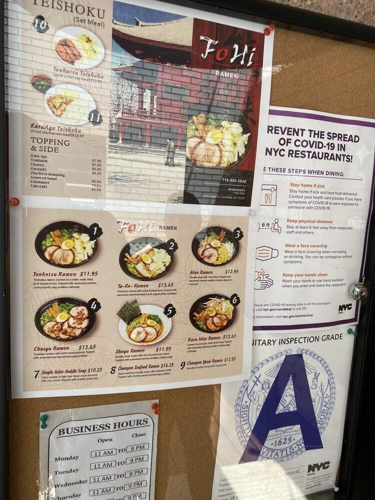 FoHi Ramen - Queens, NY menu_pic