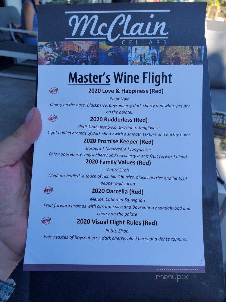 McClain Cellars - Solvang, CA menu_pic