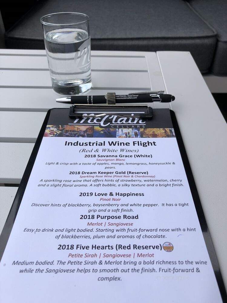 McClain Cellars - Solvang, CA menu_pic