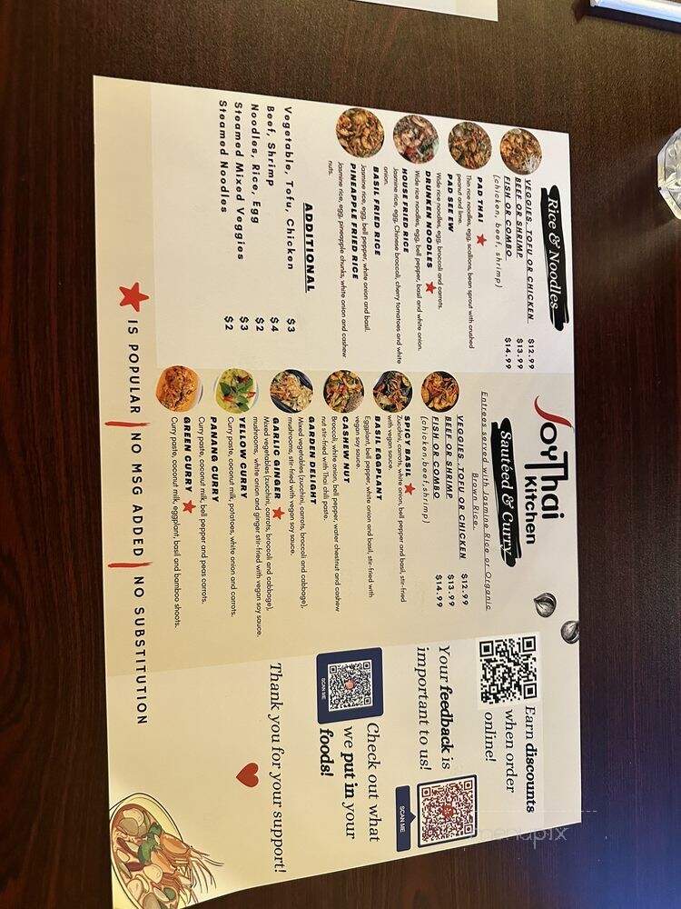 Joy Thai Kitchen - Mckinney, TX menu_pic