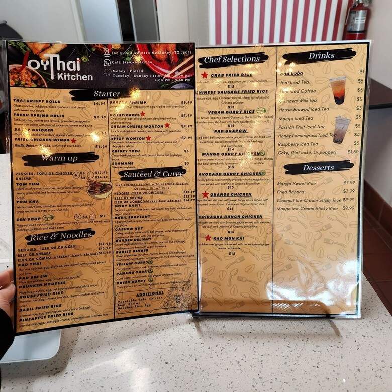 Joy Thai Kitchen - Mckinney, TX menu_pic