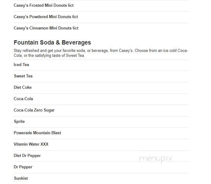 Casey's - Marion, IN menu_pic
