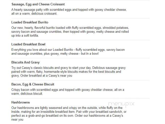 Casey's - Marion, IN menu_pic