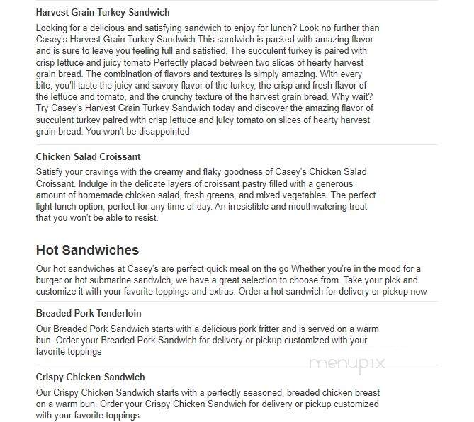 Casey's - Marion, IN menu_pic