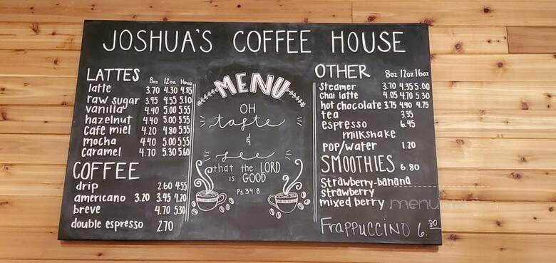 Joshua's Coffee House - Hartford, SD menu_pic