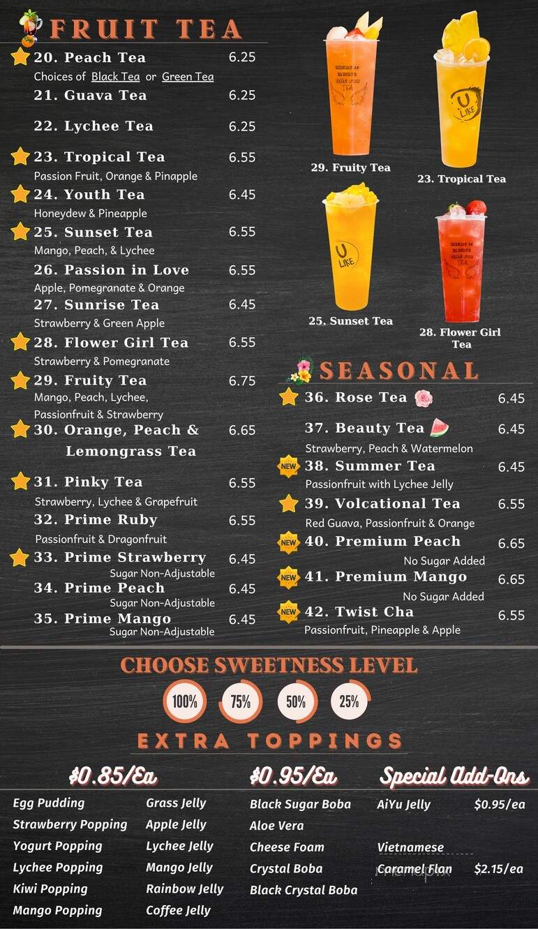 Ulike Tea - McAllen, TX menu_pic