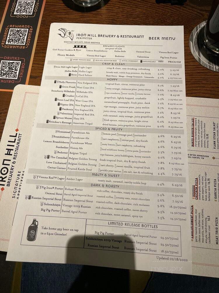 Iron Hill Brewery & Restaurant - Dunwoody, GA menu_pic