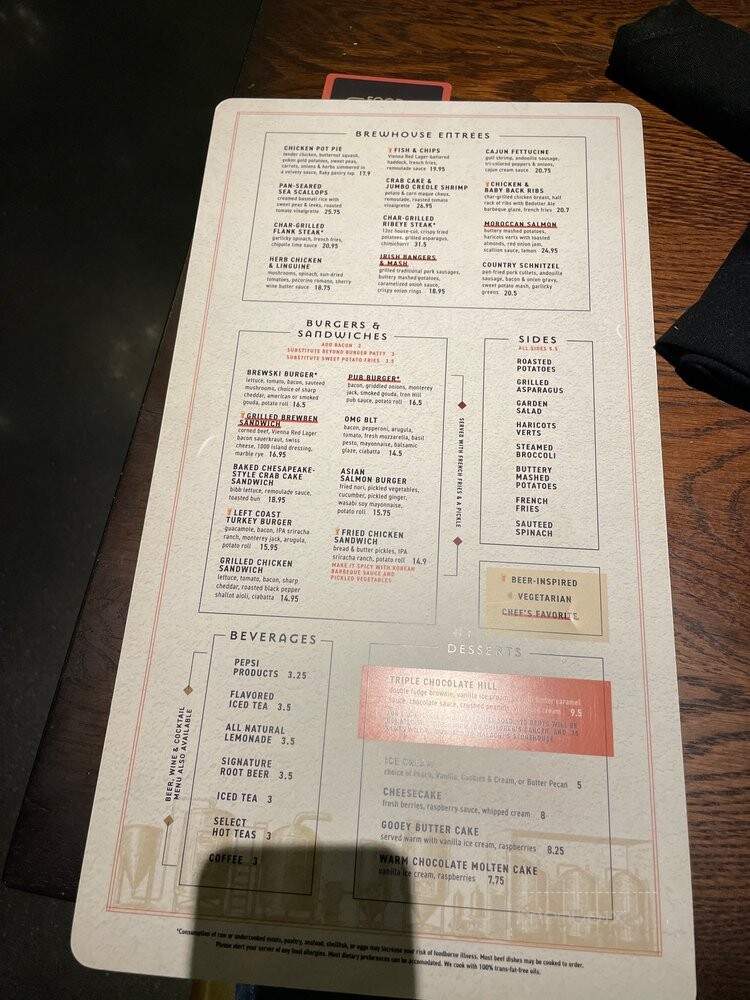 Iron Hill Brewery & Restaurant - Dunwoody, GA menu_pic