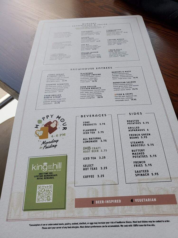 Iron Hill Brewery & Restaurant - Dunwoody, GA menu_pic