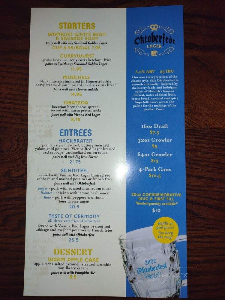 Iron Hill Brewery & Restaurant - Dunwoody, GA menu_pic