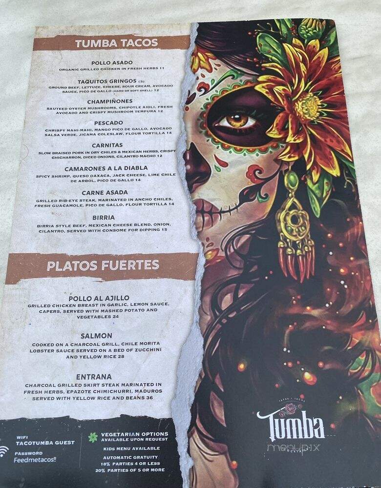 Taco Tumba - Astoria, NY menu_pic