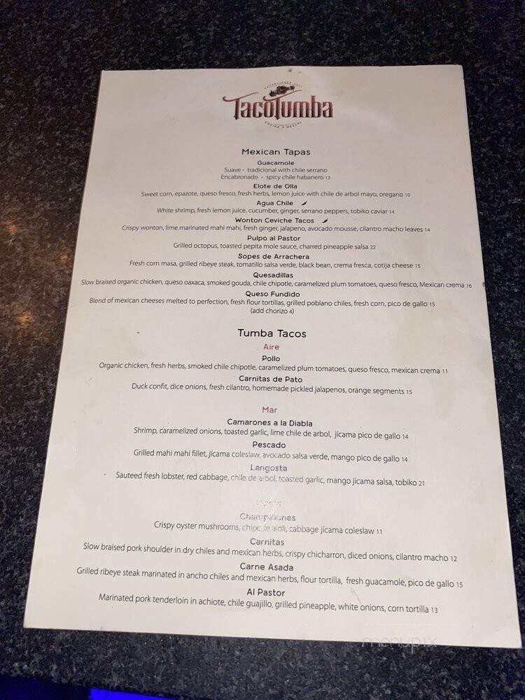 Taco Tumba - Astoria, NY menu_pic