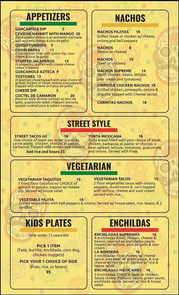 Andale - Depew, NY menu_pic