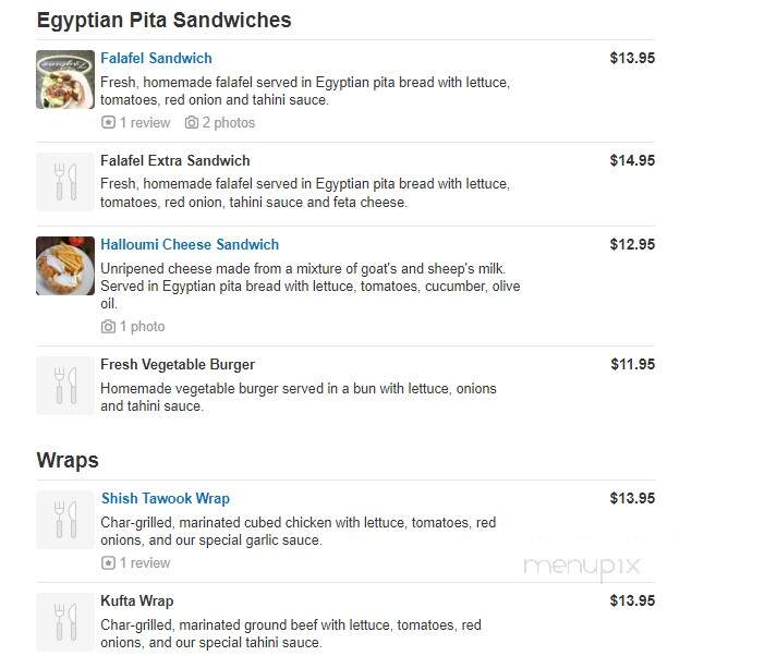 Zaytune Mediterranean Cafe - New Paltz, NY menu_pic