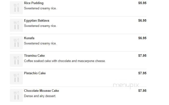 Zaytune Mediterranean Cafe - New Paltz, NY menu_pic