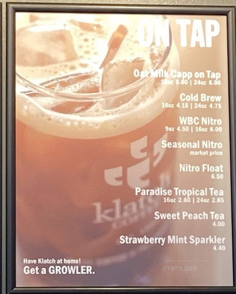 Klatch Coffee - Chino Hills, CA menu_pic