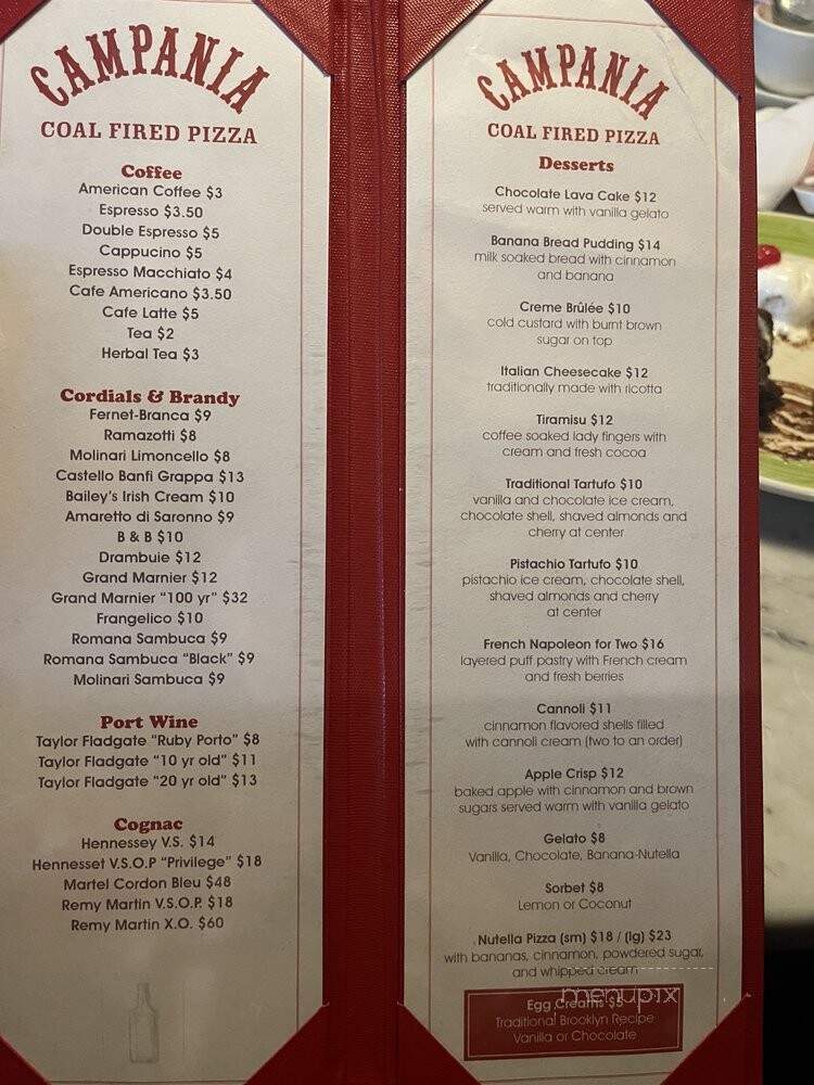 Campania Coal Fired Pizza - Staten Island, NY menu_pic