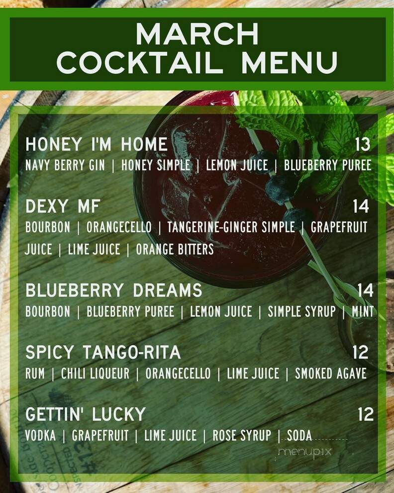 Hotel Tango Tasting Room - Zionsville, IN menu_pic