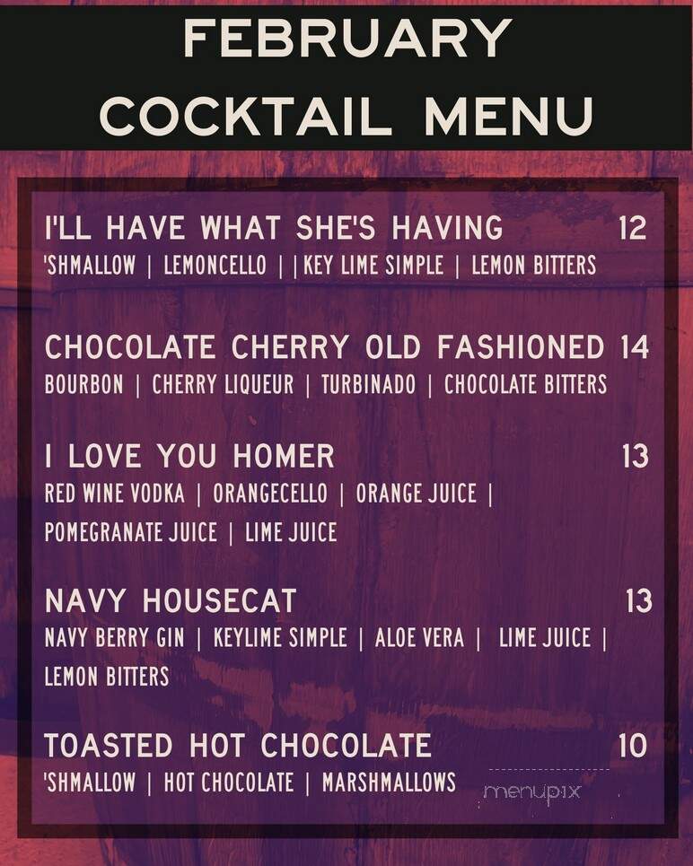 Hotel Tango Tasting Room - Zionsville, IN menu_pic