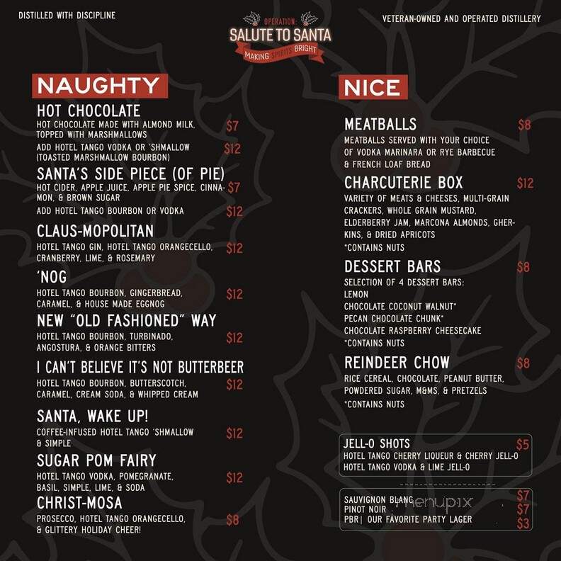 Hotel Tango Tasting Room - Zionsville, IN menu_pic