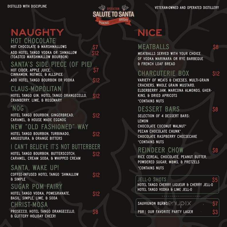 Hotel Tango Tasting Room - Zionsville, IN menu_pic