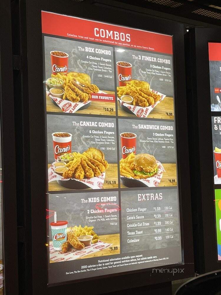 Raising Cane's Chicken Fingers - Manteca, CA menu_pic