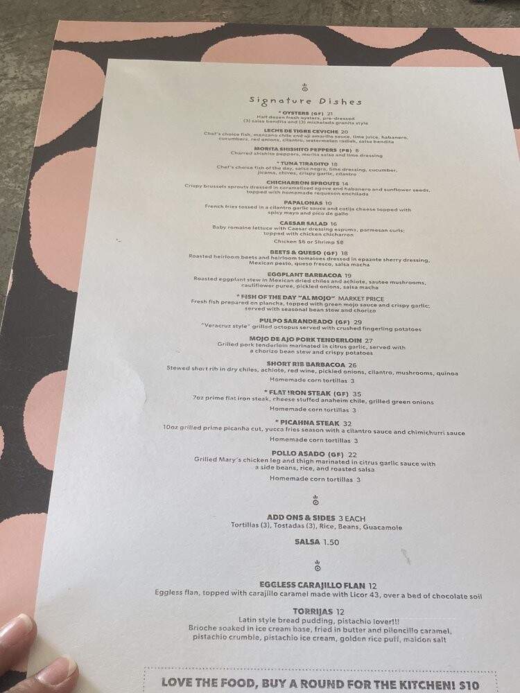 Peyote - Las Vegas, NV menu_pic
