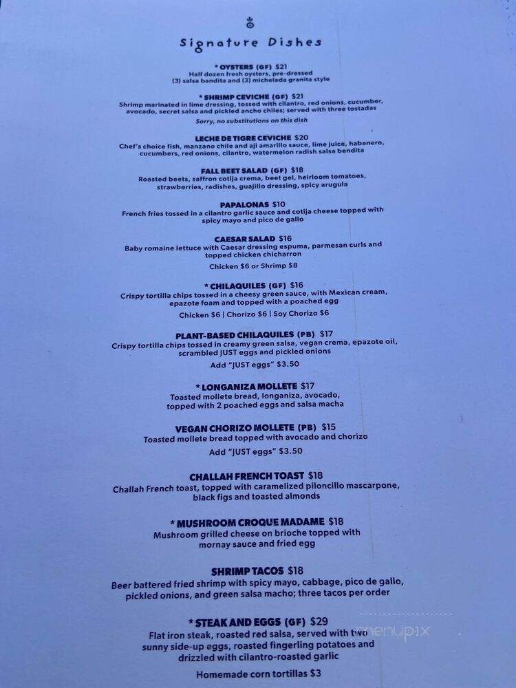 Peyote - Las Vegas, NV menu_pic