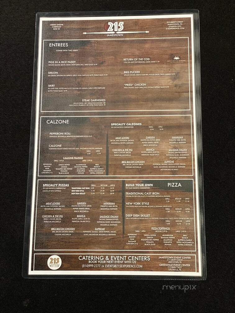 215 Chapters Coffeehouse and Kitchen - Jamestown, PA menu_pic