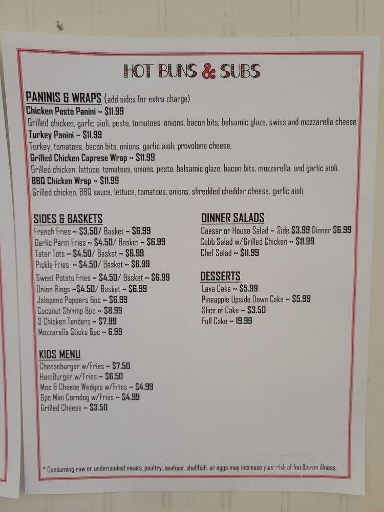 Hot Buns and Subs - Gig Harbor, WA menu_pic